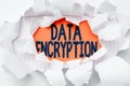 Conceptual caption Data Encryption. Conceptual photo Symmetrickey algorithm for the encrypting electronic data Breaking Royalty Free Stock Photo