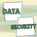 Sign displaying Data Security. Conceptual photo Confidentiality Disk Encryption Backups Password Shielding