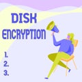 Conceptual caption Disk Encryption. Business showcase the security mechanism used to protect data at rest Woman Drawing