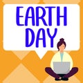 Conceptual caption Earth Day. Business overview Worldwide celebration of ecology environment preservation