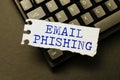 Conceptual caption Email Phishing. Word Written on Emails that may link to websites that distribute malware Typing New