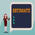 Conceptual caption Estimate. Internet Concept calculate or assess approximately the value number quantity Displaying