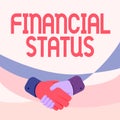 Conceptual caption Financial Status. Conceptual photo level of income into which applicants are categorized Hands