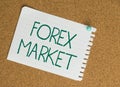 Conceptual caption Forex Market. Business concept global business and finance economic trends trading on the currency Royalty Free Stock Photo