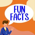Conceptual caption Fun Facts. Internet Concept short interesting trivia which contains pieces of information