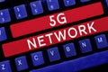 Conceptual caption 5G Network. Business overview greatly increase the speed and responsiveness of wireless network