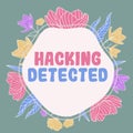 Conceptual caption Hacking Detected. Internet Concept activities that seek to compromise affairs are exposed Frame