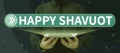 Writing displaying text Happy Shavuot. Business concept Jewish holiday commemorating of the revelation of the Ten