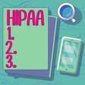 Text caption presenting Hipaa. Word for Acronym stands for Health Insurance Portability Accountability