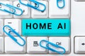 Conceptual caption Home Ai. Internet Concept home solution that enables automating the bulk of electronic