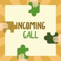 Conceptual display Incoming Call. Business idea Inbound Received Caller ID Telephone Voicemail Vidcall Illustration Of