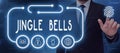 Conceptual caption Jingle Bells. Business approach Most famous traditional Christmas song all over the world Businessman Pointing