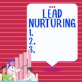 Conceptual caption Lead Nurturing. Internet Concept method of building a relationship with potential customers