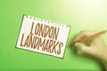 Conceptual caption London Landmarks. Concept meaning most iconic landmarks and mustsee London attractions Brainstorming