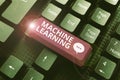 Conceptual caption Machine Learning. Business showcase the concept that a computer can learn new data itself Abstract Royalty Free Stock Photo