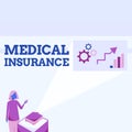 Text caption presenting Medical Insurance. Business showcase reimburse the insured for expenses incurred from illness