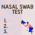 Conceptual display Nasal Swab Test. Business idea diagnosing an upper respiratory tract infection through nasal