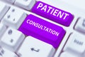 Conceptual caption Patient Consultation. Conceptual photo doctors discuss a patient and his or her condition