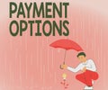 Conceptual caption Payment Options. Business idea The way of chosen to compensate the seller of a service Gentleman