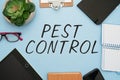Conceptual caption Pest Control. Internet Concept Killing destructive insects that attacks crops and livestock Flashy