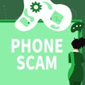 Conceptual caption Phone Scam. Conceptual photo getting unwanted calls to promote products or service Telesales