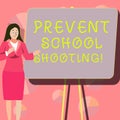 Conceptual caption Prevent School Shooting. Conceptual photo actions committed to terminate use of firearms in