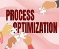 Handwriting text Process Optimization. Conceptual photo Improve Organizations Efficiency Maximize Throughput Royalty Free Stock Photo