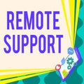 Conceptual caption Remote Support. Business idea help endusers to solve computer problems and issues remotely Mobile Royalty Free Stock Photo
