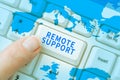 Conceptual caption Remote Support. Business overview help end-users to solve computer problems and issues remotely Royalty Free Stock Photo