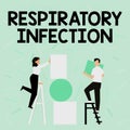 Conceptual caption Respiratory Infection. Word for any infectious disease that directly affects the normal breathing