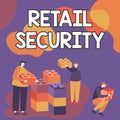 Conceptual caption Retail Security. Business concept process which goods sold to the public in a secure fashion