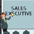 Conceptual caption Sales Executive. Conceptual photo responsible for the overall sales activities of the company Woman