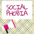 Conceptual caption Social Phobia. Concept meaning overwhelming fear of social situations that are distressing Royalty Free Stock Photo