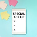 Text sign showing Special Offer. Conceptual photo interdisciplinary subfield of computational linguistics