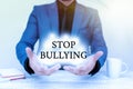Conceptual caption Stop Bullying. Business approach voicing out their campaign against violence towards victims