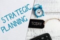 Conceptual caption Strategic Planning. Business idea Organizational Management Activity Operation Priorities Listing