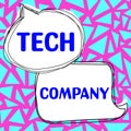 Text sign showing Tech Company. Business overview a company that invents or innovates solutions to produce usable