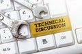 Text showing inspiration Technical Discussion. Business overview conversation or debate about a specific technical issue