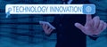 Conceptual caption Technology Innovation. Word Written on advanced net connected devices a Creative Technique Royalty Free Stock Photo