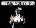 Text sign showing Time Money. Word Written on funds advanced for repayment within a designated period Royalty Free Stock Photo