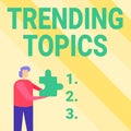 Conceptual caption Trending Topics. Concept meaning subject that experiences surge in popularity on social media