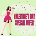 Conceptual caption VALENTINES DAY SPECIAL OFFER. Business showcase Valentines Day Sale of products on discounted price