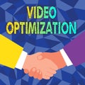 Conceptual caption Video Optimization. Conceptual photo to ensure or improve consumer viewing experience Abstract People