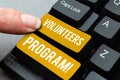 Conceptual caption Volunteers Needed. Business showcase Social Community Charity Volunteerism
