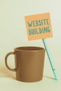 Conceptual caption Website Building. Word Written on site is constructed according to the clients needs