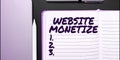 Conceptual caption Website Monetize. Business concept ability generate a revenue thorough your Web site or blog