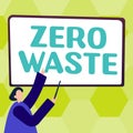 Conceptual caption Zero Waste. Word for industrial responsibility includes composting, recycling and reuse