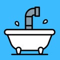 Conceptual cartoon bathtub with a periscope Royalty Free Stock Photo