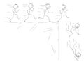 Conceptual Cartoon of People Following Their Dream and Disillusion When They Meet The Reality Royalty Free Stock Photo