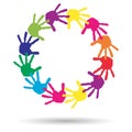 Conceptual children painted hand print isolated